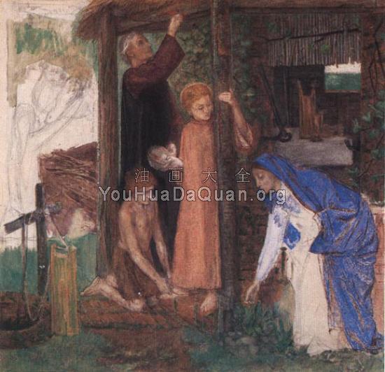 The Passover in the Holy Family,Gathering Bitter Herbs - 但丁·加百利·罗塞蒂